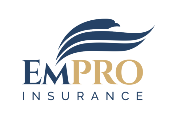 Gold and dark blue logo for EmPRO Insurance.