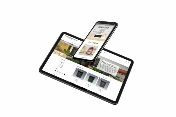 The Scentsational website is shown on a tablet and smartphone.