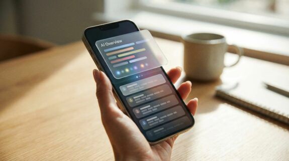 Gemini image 2_Cinematic_editorial_photo_smartphone_held_in_hand_above_a_clean_desk_the_screen_ 0