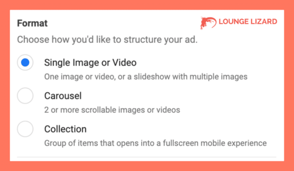 Single image or video ads work best for geo targeted facebook ads