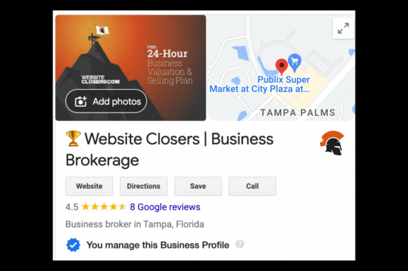The Website Closers Google My Business Profile.